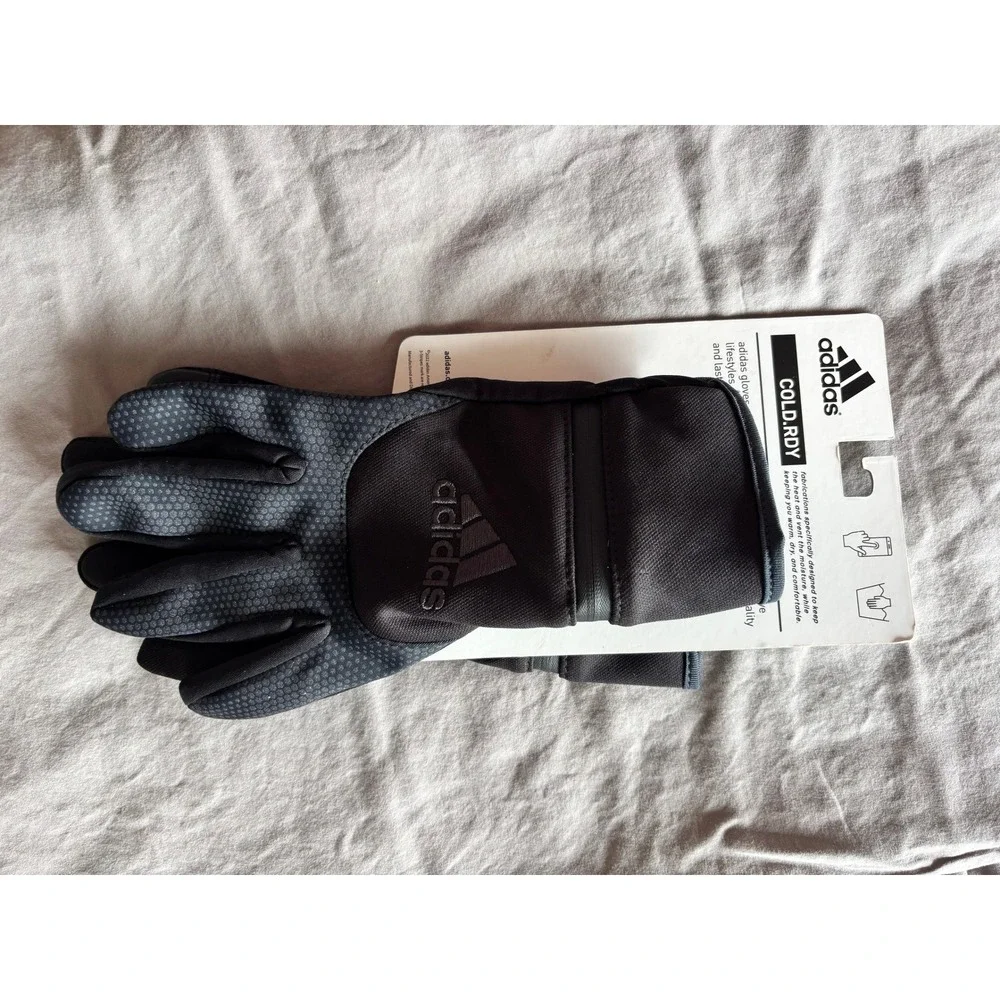 Adidas COLD.RDY Running Gloves Black Touchscreen Grip Mens Womens M/L NEW
